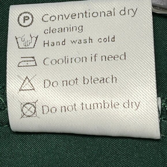 Farysays Top sz L V Neck Sheer Lined Crochet Trim Forest Fairy Dark Green - Picture 7 of 7